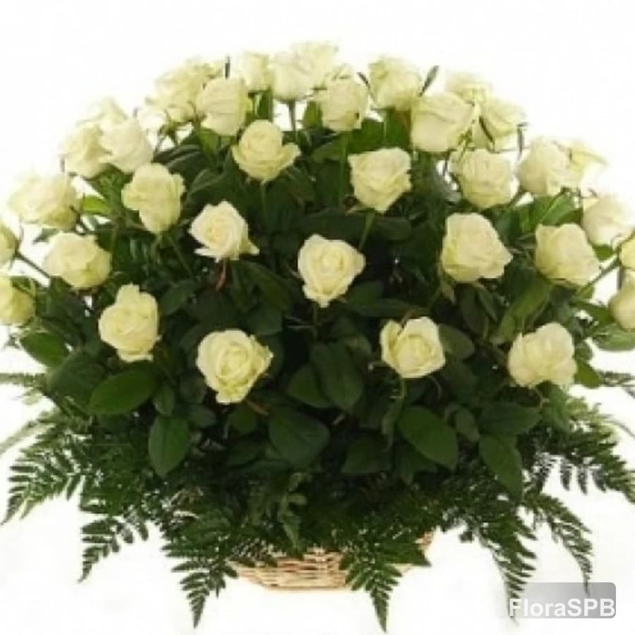 Корзина из 51 розы